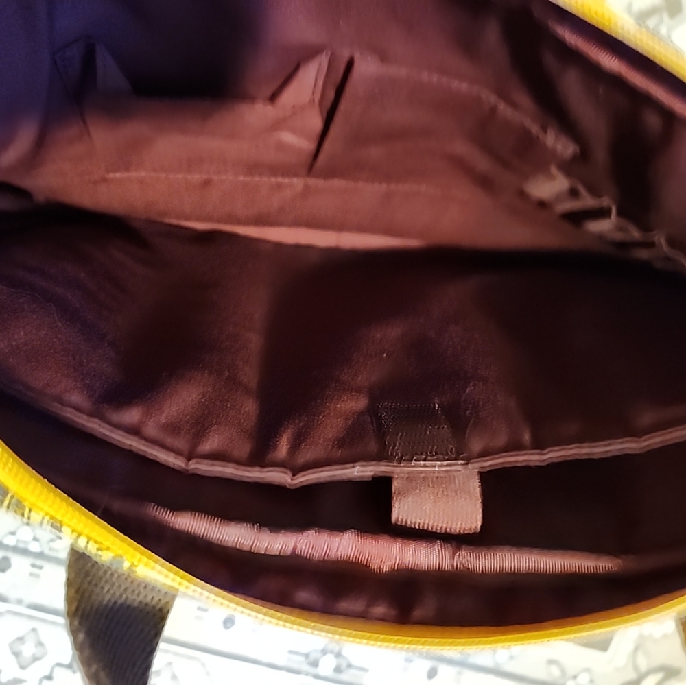 Lucky Brand padded Laptop Canvas Bag carry/crossbody blue feather pattern rare! - Picture 8 of 16
